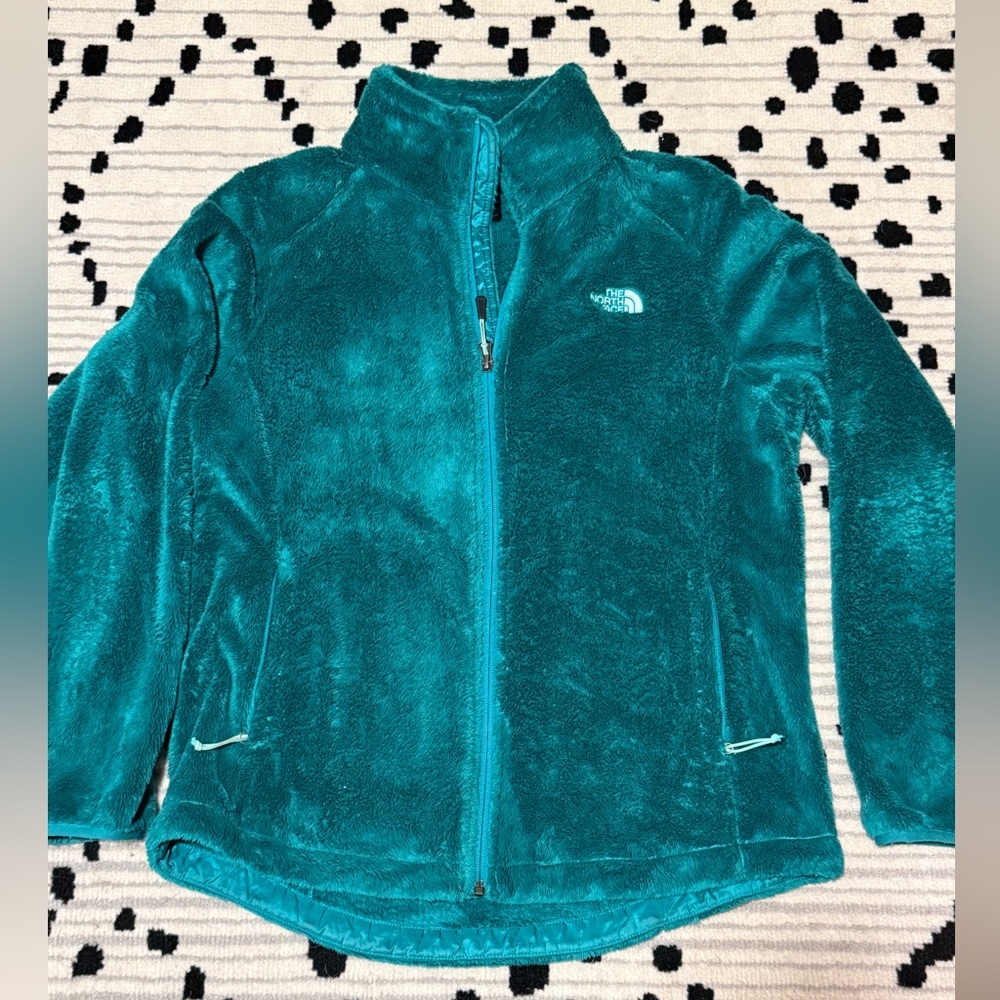 The North Face Osito Fleece Jacket Women’s Large Teal Plush Full Zip